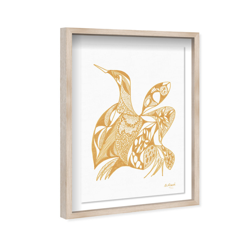 Manuel Roman - Goose Print by Oliver Gal, 16.5"H x 11.5"W, Natural Oak Shadowbox