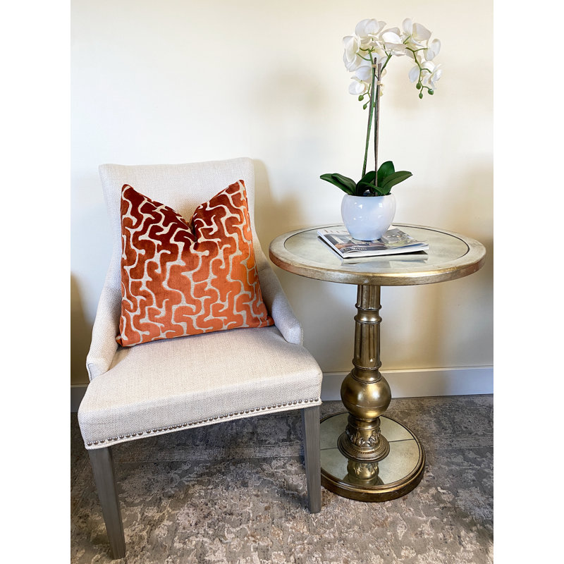 Housse de coussin Velvet Maze, Carré 20 po, Orange