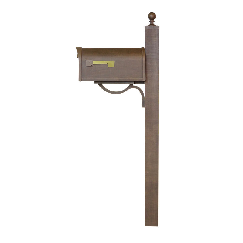 Aluminum Post Mounted Mailbox, Copper