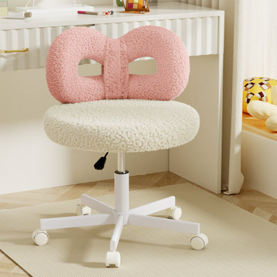Vanity Chair with Wheels,Swivel Makeup Chair with Upholstered,Adjustable Height Chair for Makeup Room and Bedroom by HomLux