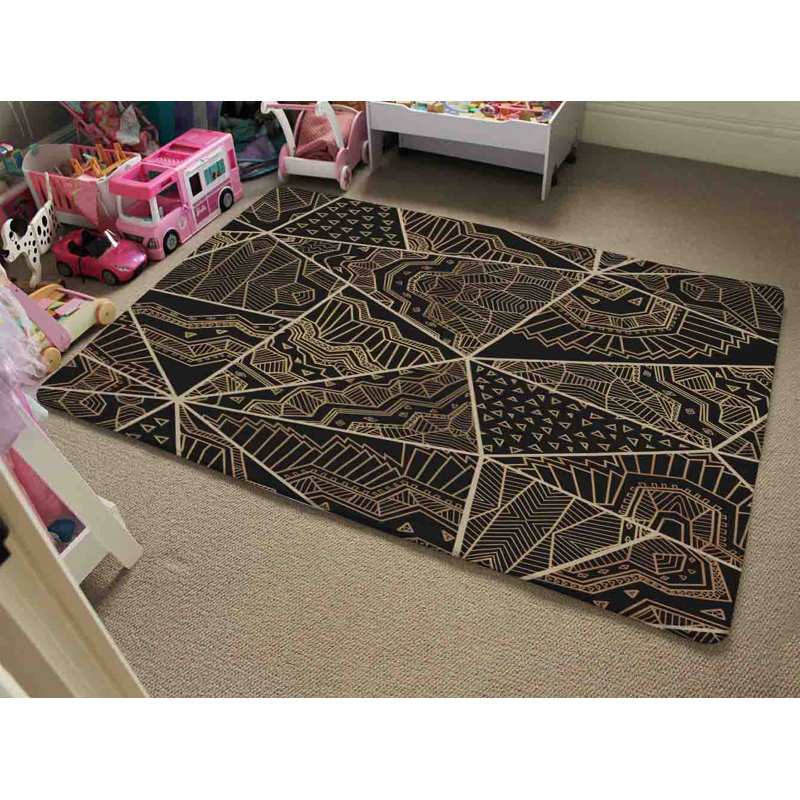 Jacob Geometric Shag Area Rug, Rectangle 140 x 200cm