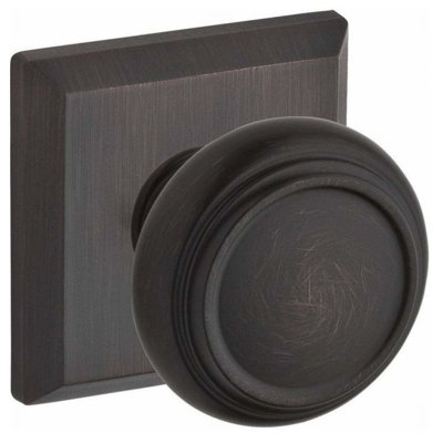 Baldwin Traditional Passage Door Knob with Traditional Square Rose