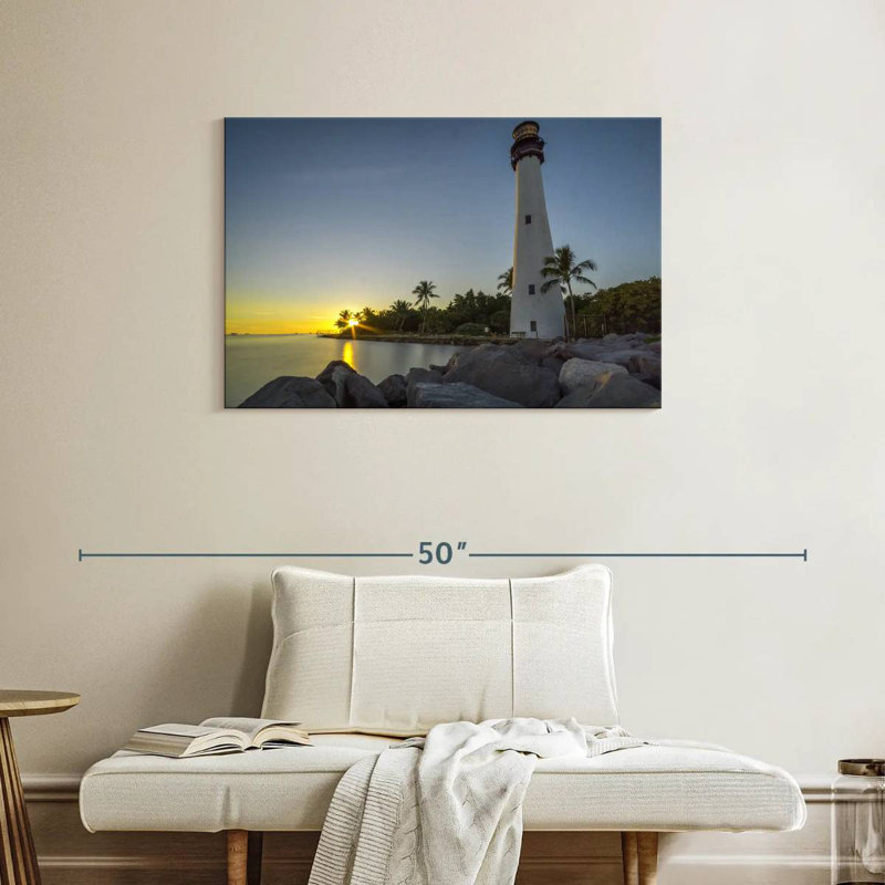 Key biscayne lighthouse sunset Aletra, H 24 po x l 36 po