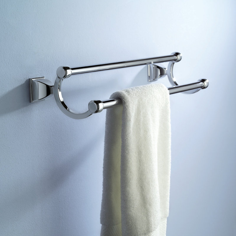 Quattro Double 24" Towel Bar, Polished Chrome