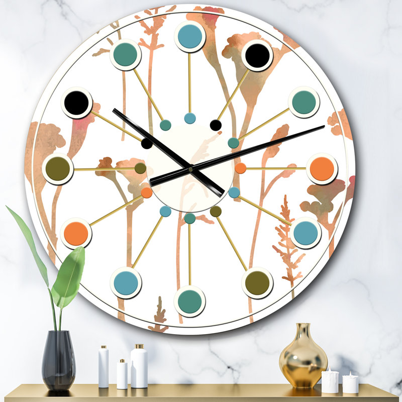 Horloge murale rétro Mid-Century, Surdimensionné