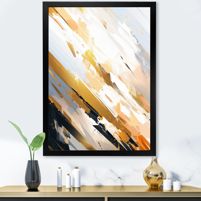 Abstractions symétriques multicolores - impression, H 44 po x l 34 po x P 1,5 po, Cadre simple noir