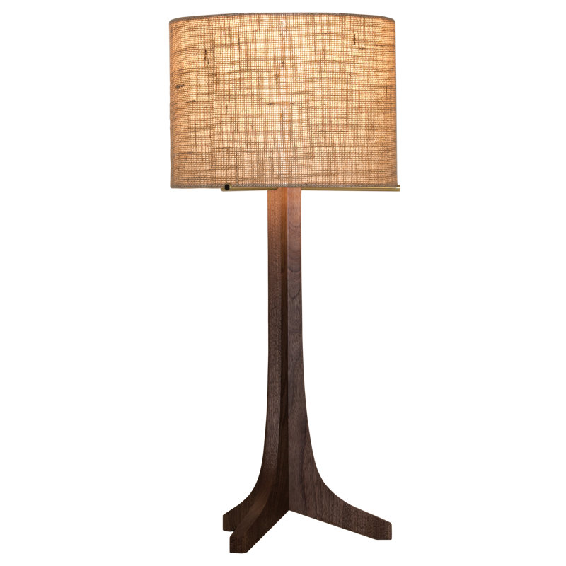 Nauta LED Table Lamp, Walnut, Burlap, Brushed Brass
