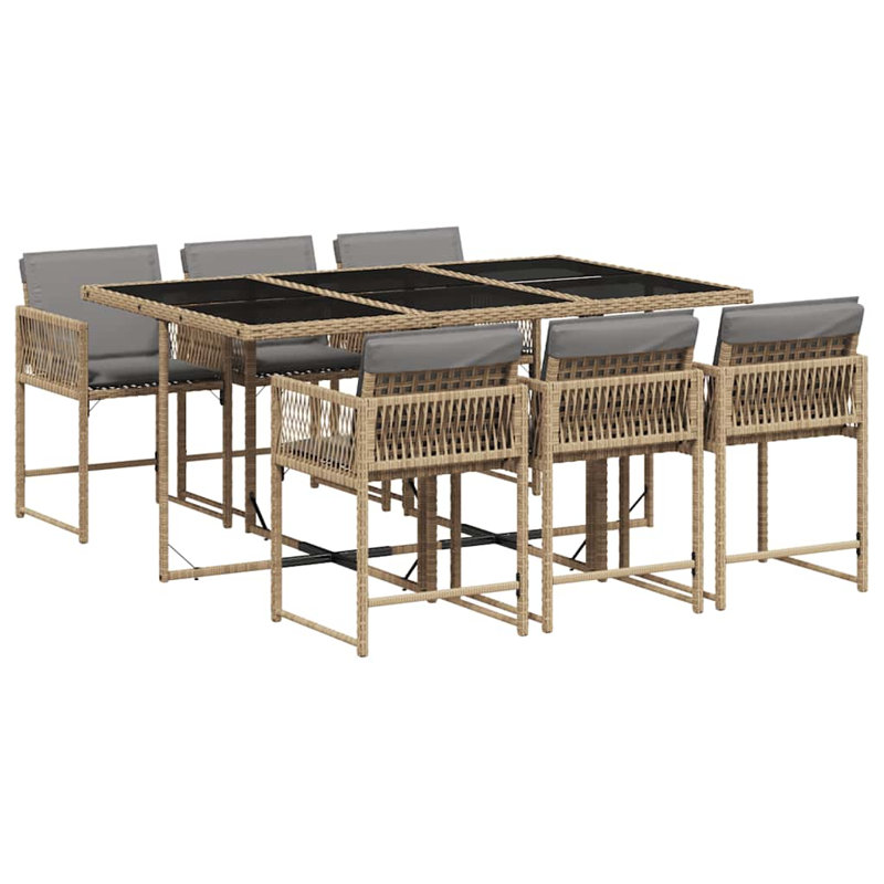 Patio Dining Set with, Light Grey