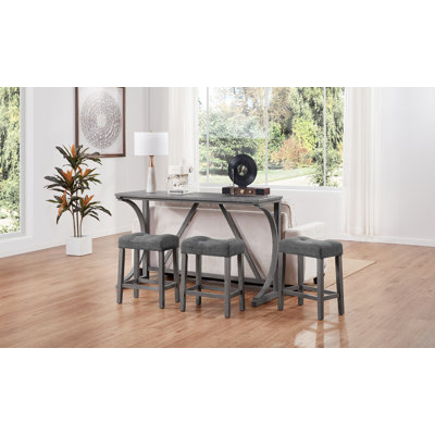 Ensemble de table bistro à hauteur de comptoir moderne 41,5 po avec tabourets sans port USB