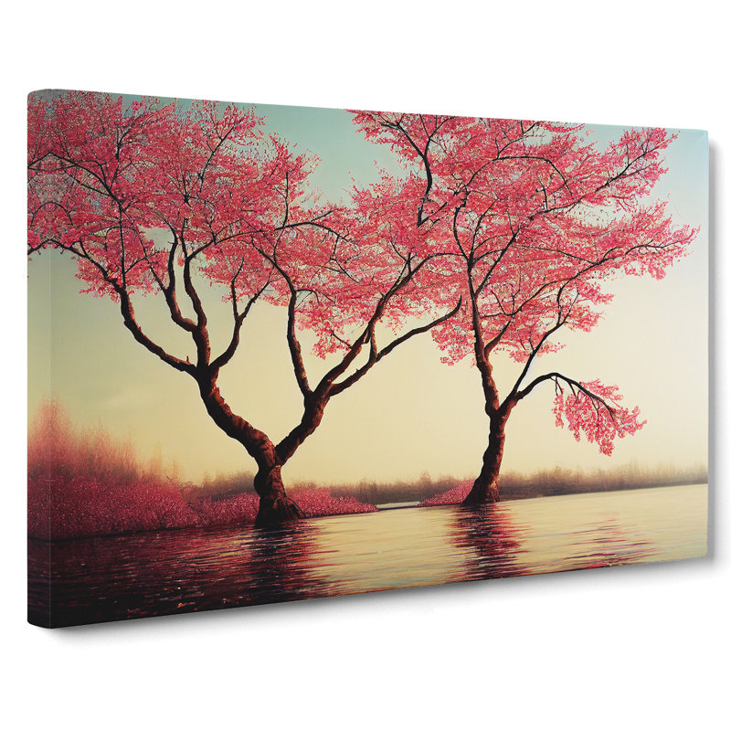 Appealing Cherry Blossom Trees - Wrapped Canvas