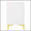 Table de chevet 2 tiroirs Lush White and Gold, espace de rangement spacieux pour les chambres modernes et élégantes