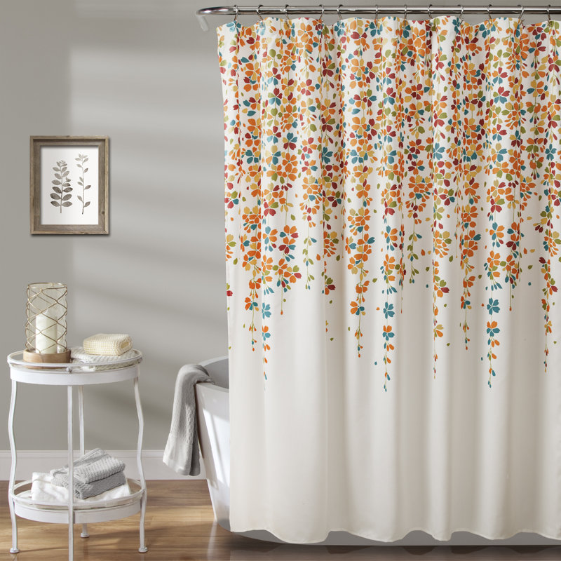 Anatoli Polyester Shower Curtain, Turquoise