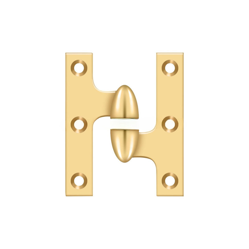 Hinge, PVD Polished Brass, Right Hand
