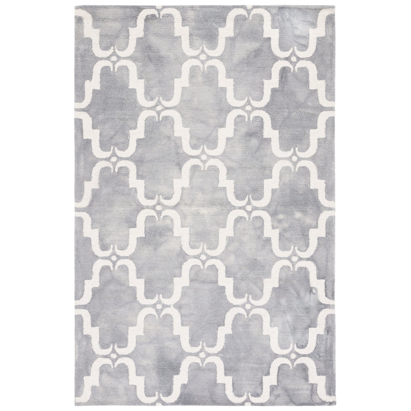 Dip Dye Hand Tufted Wool Geometric Rug, Rectangle 6' x 9'