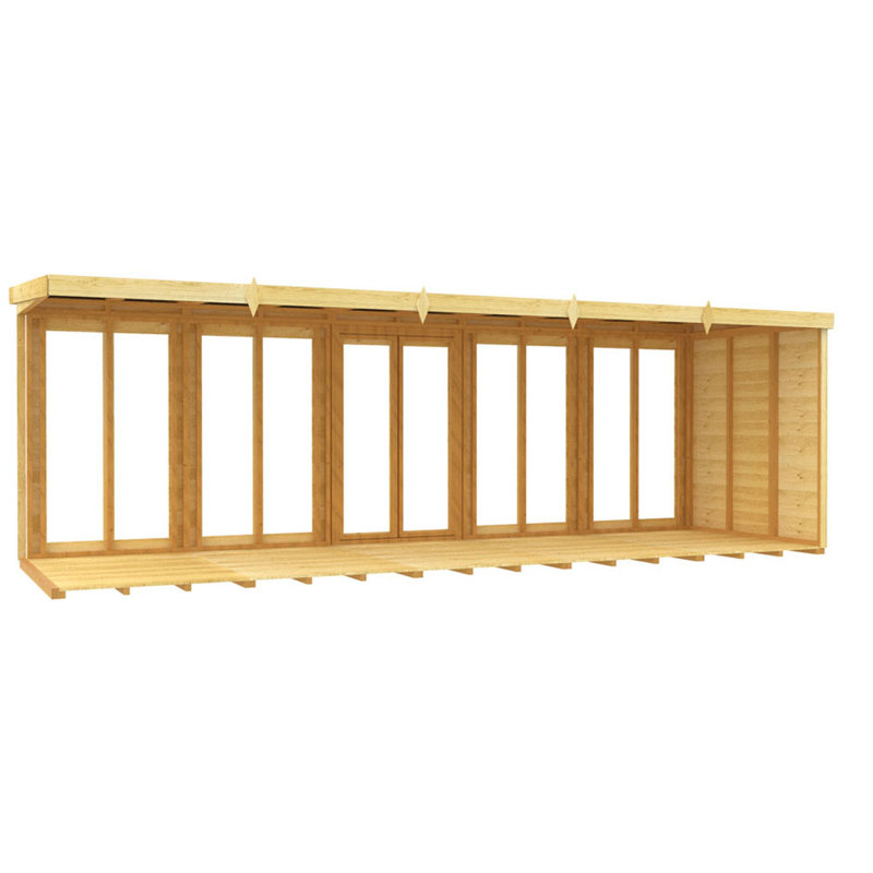 20ft x 5ft Pent Summer House (Full Height Window)