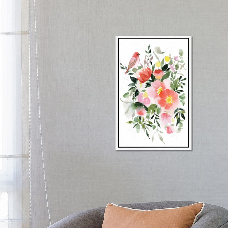 Happy Life III by Stephanie Ryan - Painting on Canvas, 66.04cm H x 45.72cm W x 3.81cm D, White Floater Framed