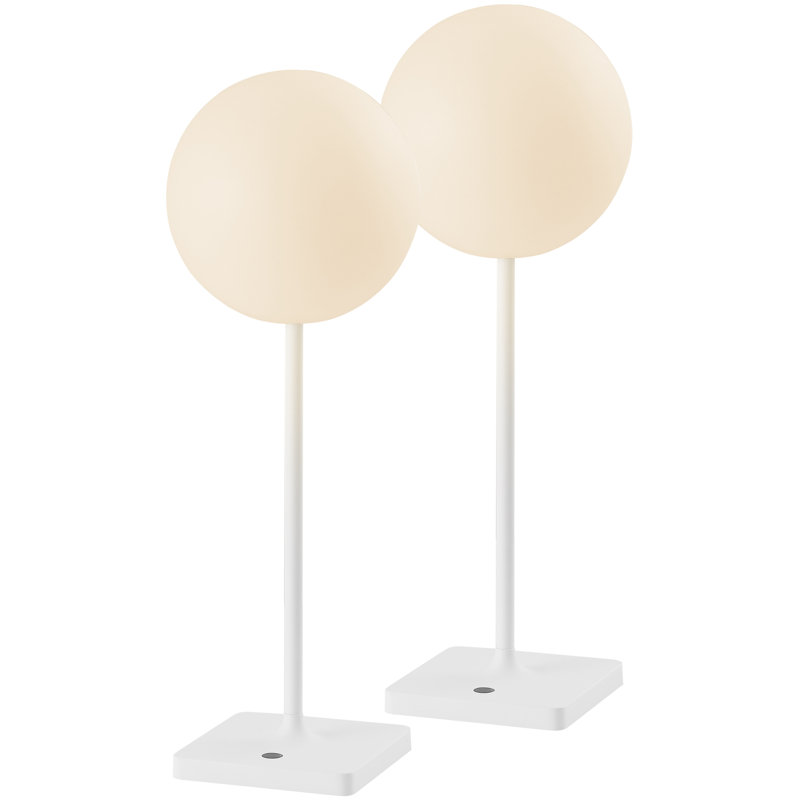 Lampe de table à DEL à intensité variable intégrée et sans fil à intensité variable 17 po Allie, Blanc