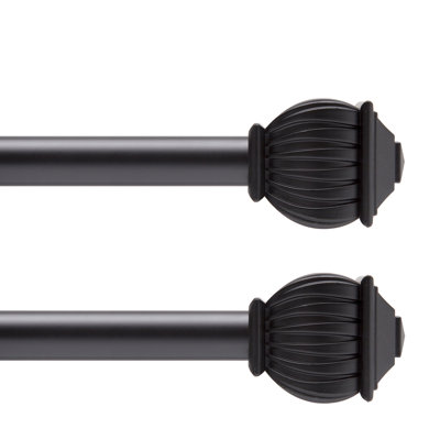 Berkley Kenney Beckett 5/8" Standard Decorative Window Curtain Rod, 2-Pack, 28-48", Oil Rubbed Bronze, 2-Pack