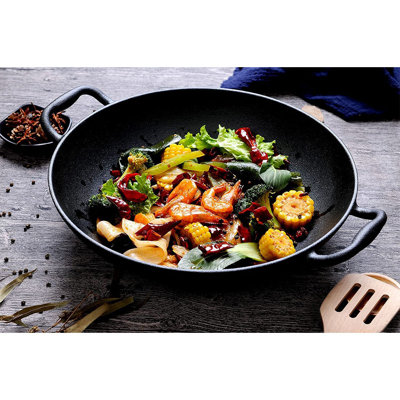 Cast Iron Wok with Double Handles