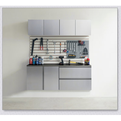 Nova Series 64 in. W x 72 in. H x 20 in. D Metallic Grey Garage Cabinet Set C (5-Piece)