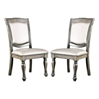 Ensemble de 2 chaises d'appoint rembourrées en similicuir