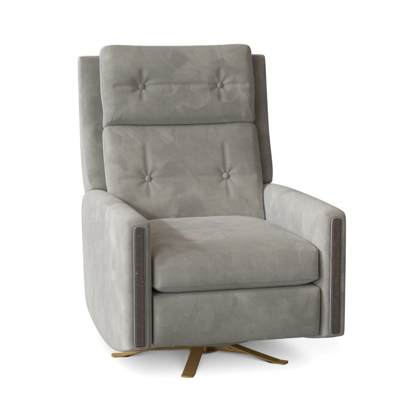 Fauteuil inclinable manuel pivotant de 29,5 po de largeur Loft, Fumée 9508, Espresso, Laiton brillant
