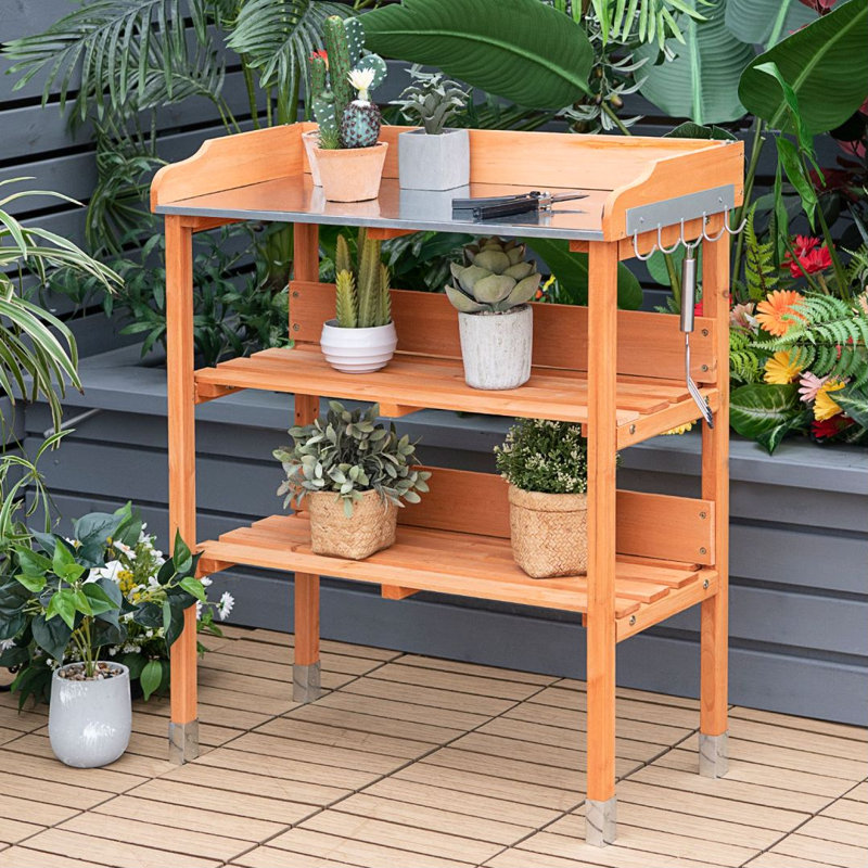 Achazia Fir Wood Potting Bench