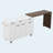102.3" Kitchen Island with Extendable Dining Table, Kitchen Rolling Island Cart with Trash Storage Cabinet, 3-Tier Pull-Out Spice Rack, Mobile Island Table on Wheels for Kitchen, Dining Room,White-128964657