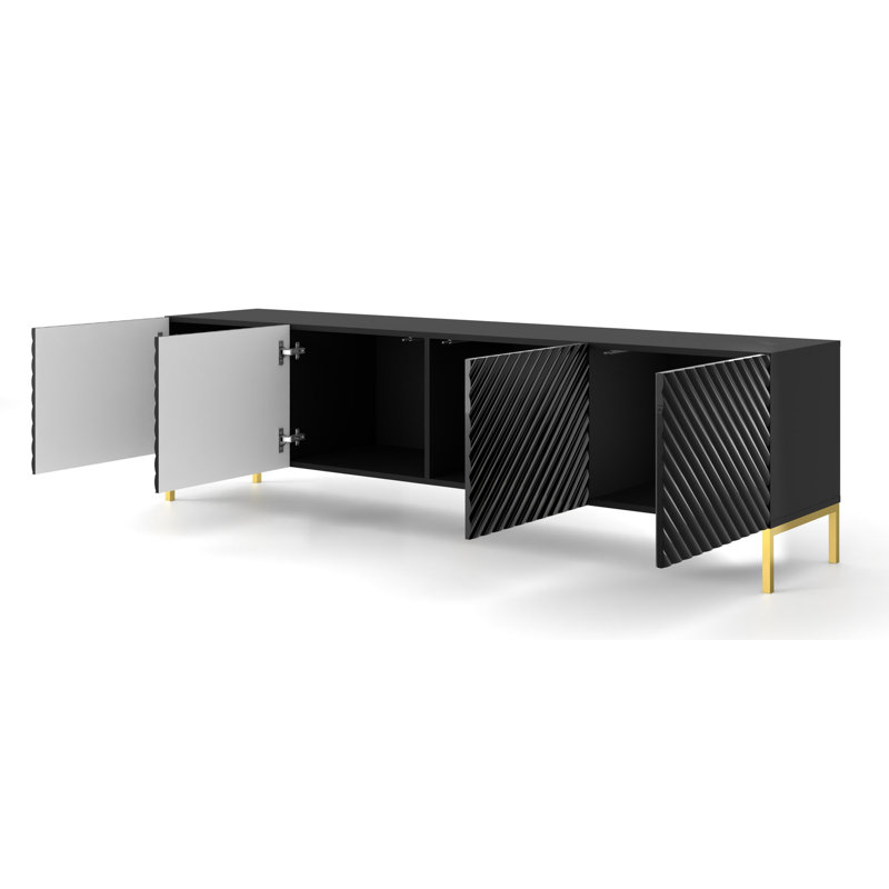 Chowning Unfinished TV Stand for TVs up to 88", Black