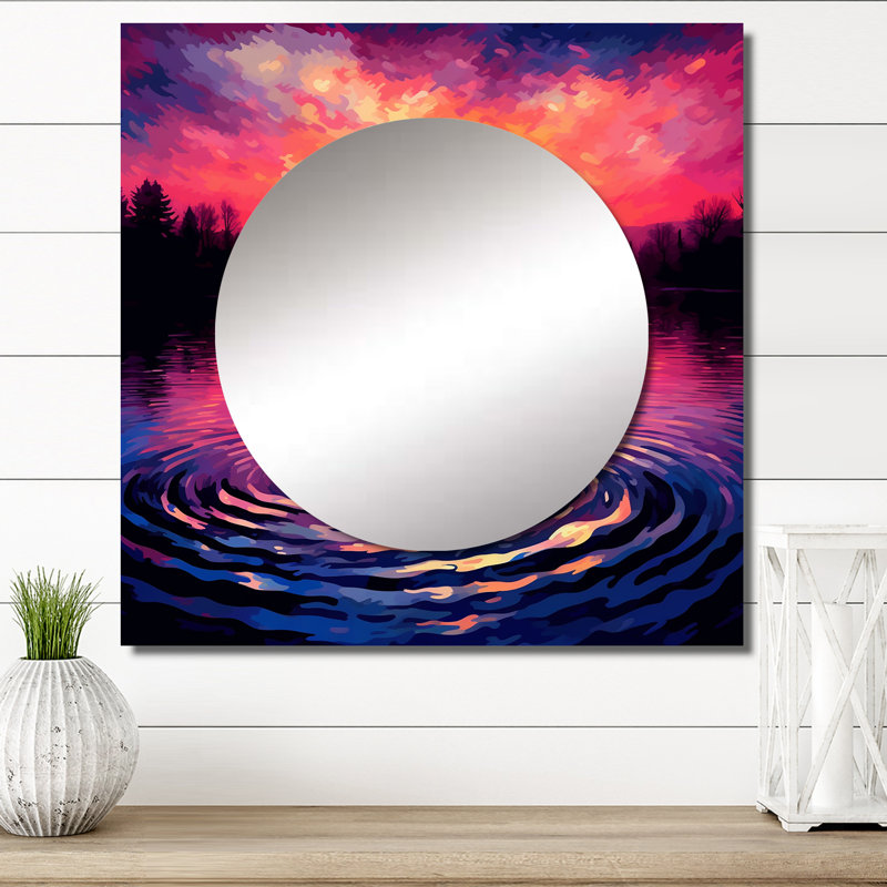 Khudari - grand miroir mural carré animaux Swans pour chambre à coucher, 29 po x 29 po