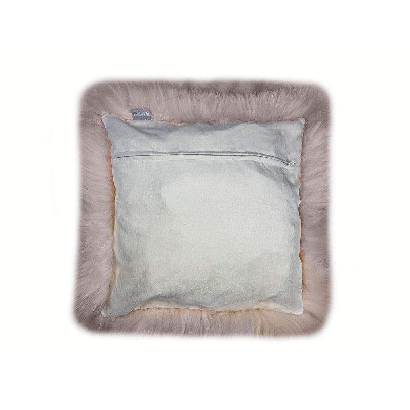 Housse et insert de coussin carré 100% laine , Rosé