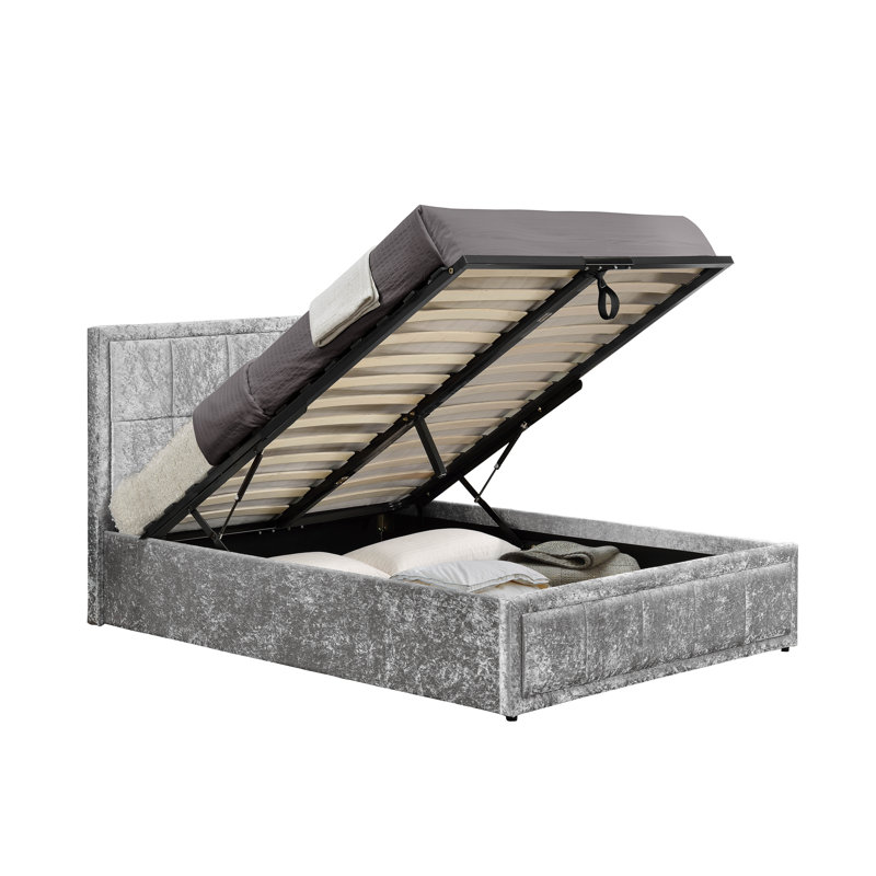 Aween Upholstered Ottoman Bed, Kingsize (5'), Steel