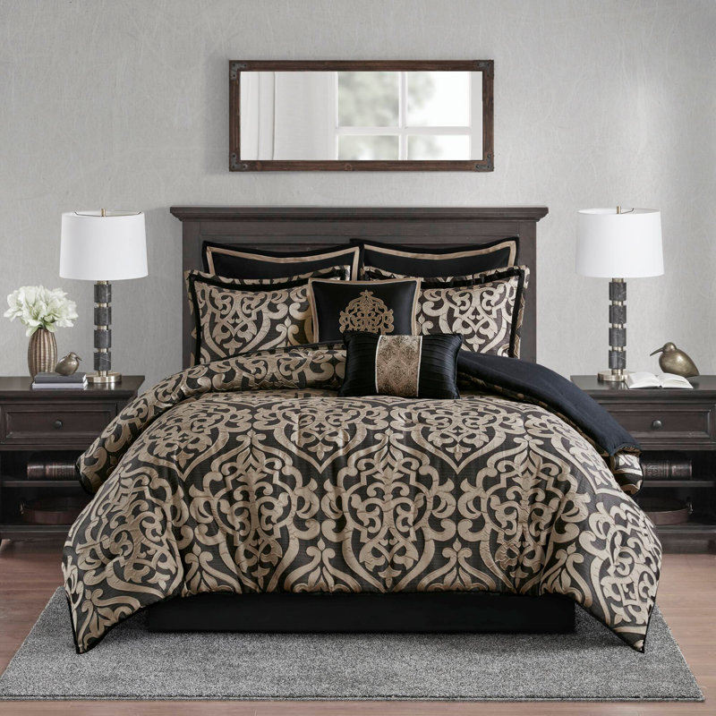 Ensemble d'édredon 8 pièces Jacquard, Édredon grand + 7 articles supplémentaires