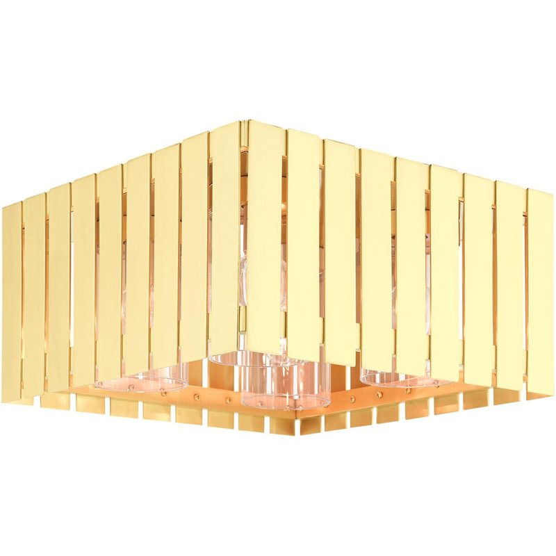 Greenwich Glass Flush Mount, Satin Brass