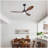 52" Ceiling Fan with Lights Quiet DC Motor  Ceiling Fans 6 Speed Levels,Reversible Ceiling Fan, for Patio Living Room, Bedroom