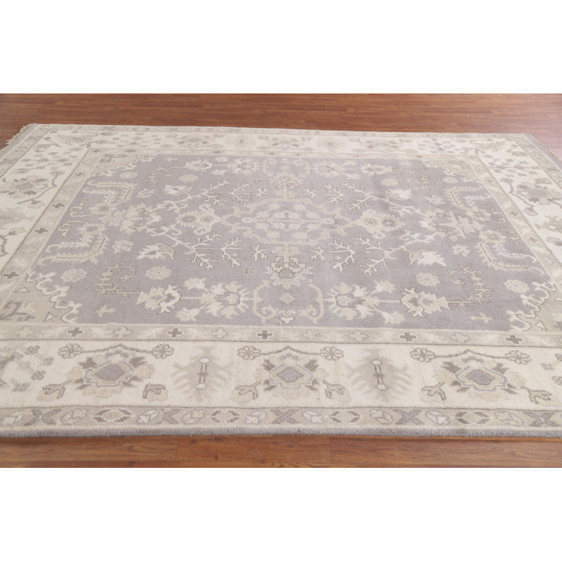 Tapis géométrique fait à la main Oushak 8 x 10