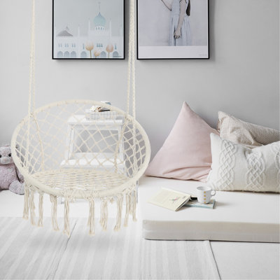 Balancelle en hamac avec hamac suspendu en corde de coton de 330 lb pour l'intérieur et l'extérieur
