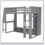 Wood Gaming Loft Bed With Desk, Multi-Storage Shelves, LED And A Hanging Clothes Rack-1647282988