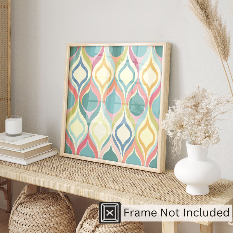 Abstract Retro Groovy 70s Pattern VIII Retro Unframed Art Print, 10" H x 10" W