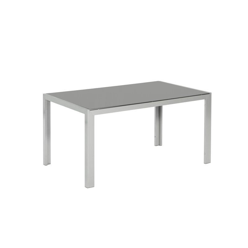 Martz Rectangular Glass Metal Outdoor Dining Table - 150 cm W 90 cm D