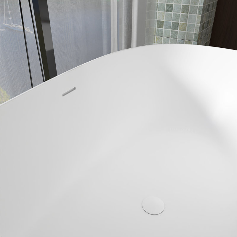 Baignoire de trempage autoportante 59 po. X 31 po. Blanche