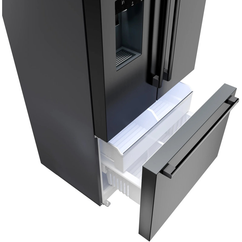 Free-Standing Fridge-Freezer, Black Stainless Steel
