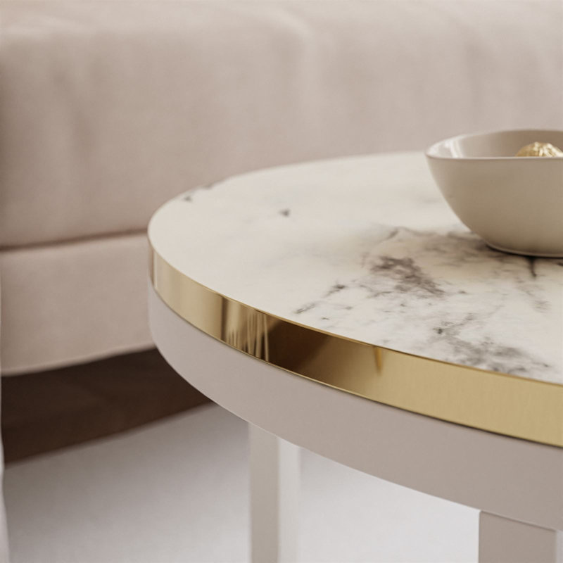 Coffee Table, Carrara Marble, White