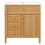Meuble-lavabo de 30 po avec lavabo, meuble-lavabo en bois avec tiroir rabattable, 2 tiroirs à fermeture en douceur, 1 porte à fermeture en douceur, bois massif et panneau de fibres à densité moyenne, poignées en bois élégantes