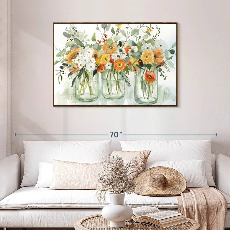 Trois Beautés, 19 po x 13 po, Cadre flottant noyer