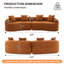 Canapé modulaire incurvé de 110,2 po, tissu de chenille de grain de bois luxueux, canapé modulaire surdimensionné, canapé incurvé de compression pour le salon, aucun assemblage requis-663082199