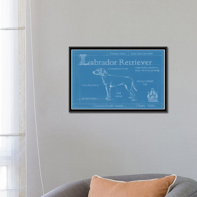 «Blueprint of a Labrador Retriever», reproduction d'art sur toile