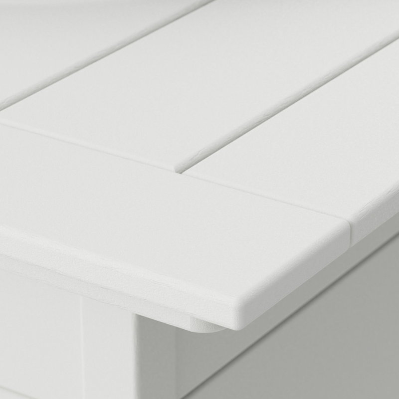 Table de foyer d'extérieur carrée 42 po POLYWOOD, Couvercle, écran en verre, ensemble de conversion, Blanc