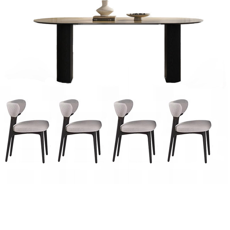 Light Luxury Solid Wood Rock Dining Table Sets., 29.53"H x 70.87"L x 31.5"W
