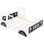 Lit plateforme classique en forme de voiture en blanc, pleine grandeur-118084273-118084272